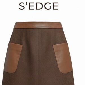 NWT SEDGE Women's Brown Faux Suede Pencil Skirt Size XS